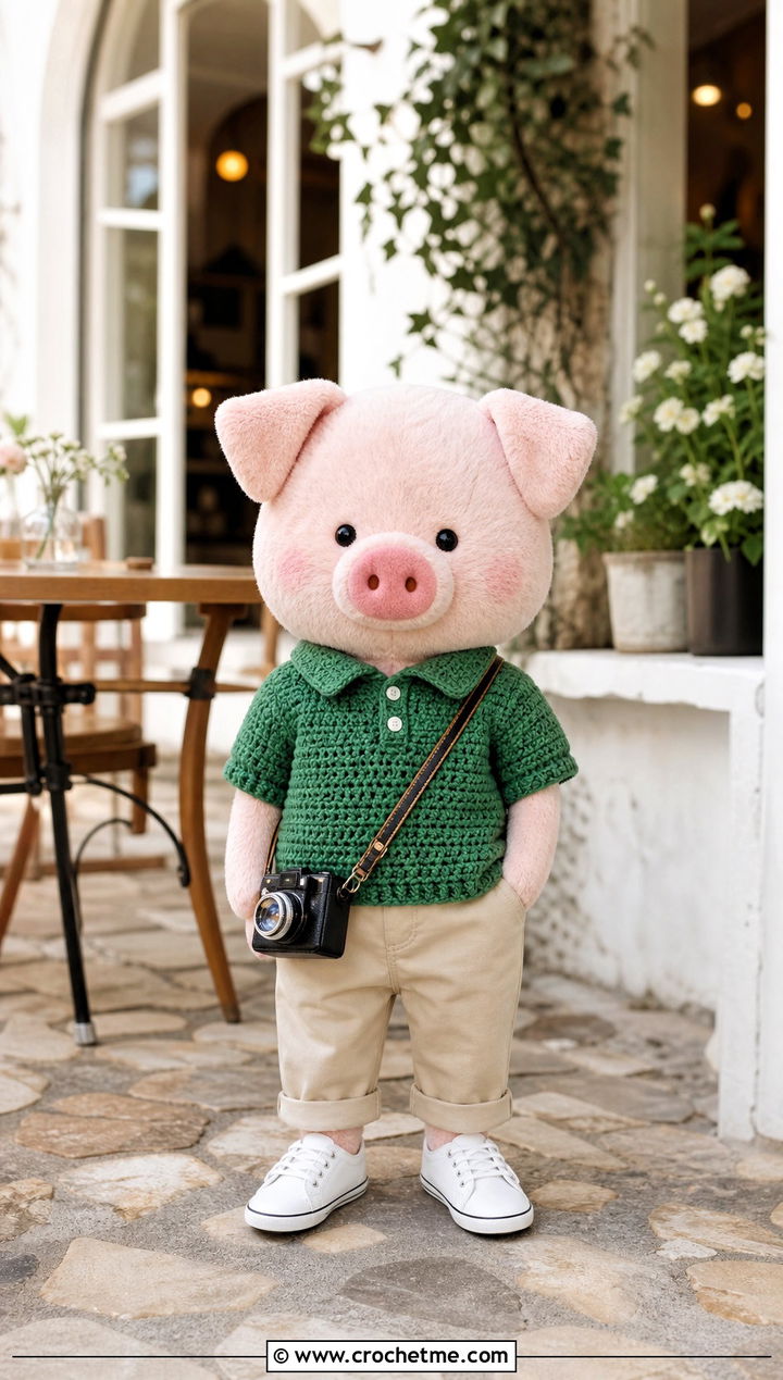 Crochet SKZOO Polo Shirt With Chino Pants - 30 Crochet Skzoo Clothes and outfit ideas