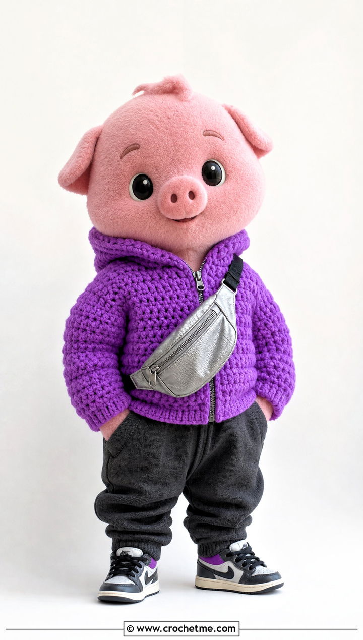 Crochet SKZOO Zip Hoodie With Joggers - 30 Crochet Skzoo Clothes and outfit ideas