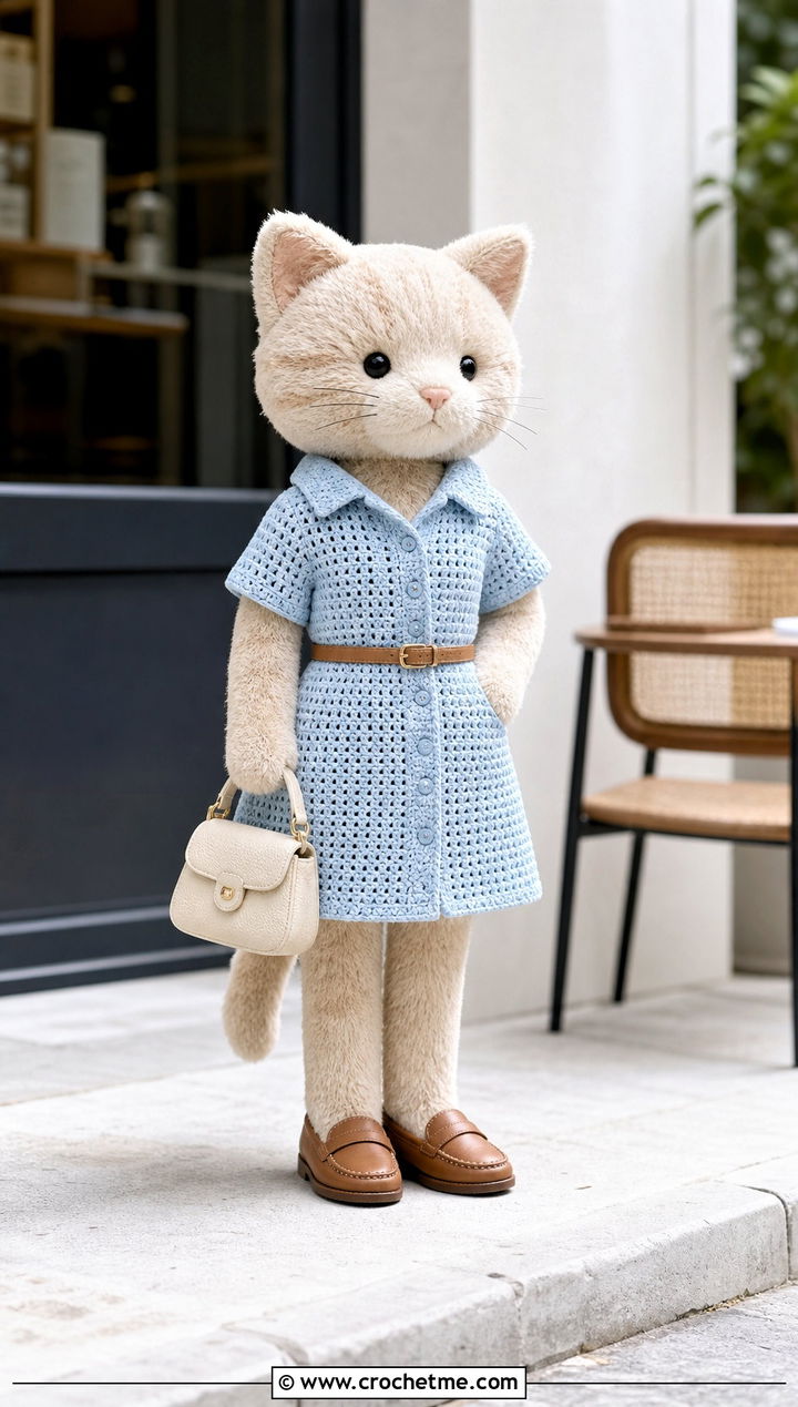 Crochet Shirt Dress With Belt And Loafers - 35 crochet jellycat clothes and outfit ideas