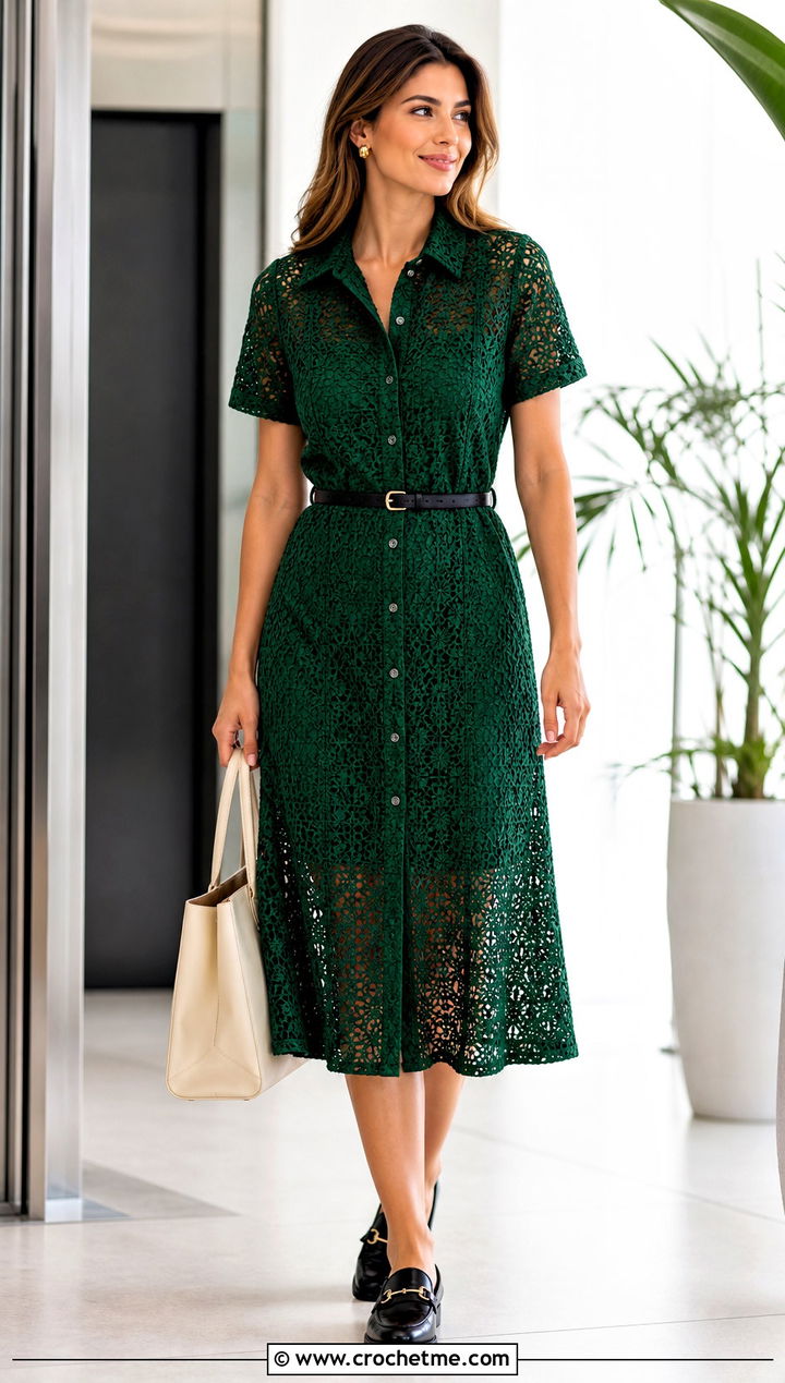 Crochet Shirt Dress With Loafers - 30 crochet thread clothes and outfit ideas