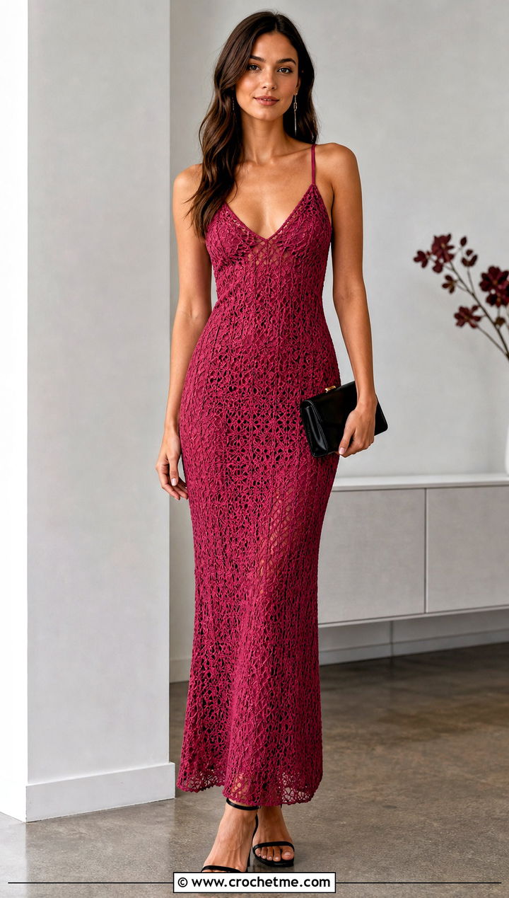 Crochet Slip Bridesmaid Dress With Strappy Heels - 30 Crochet Bridesmaid Dress outfit ideas