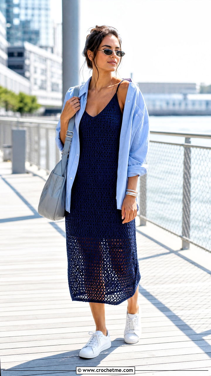 Crochet Slip Dress With Oversized Shirt - 35 crochet designs clothing and outfit ideas