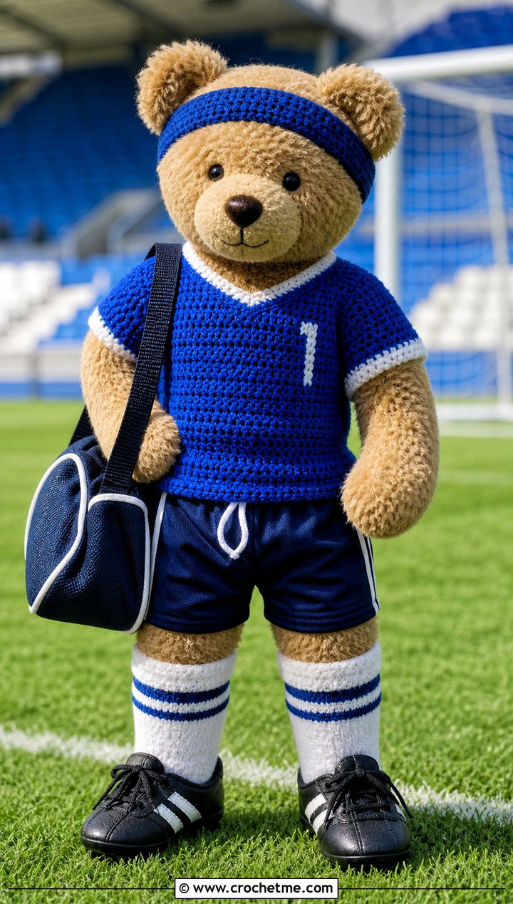 Crochet Soccer Jersey With Track Shorts - 35 crochet teddy clothes and outfit ideas