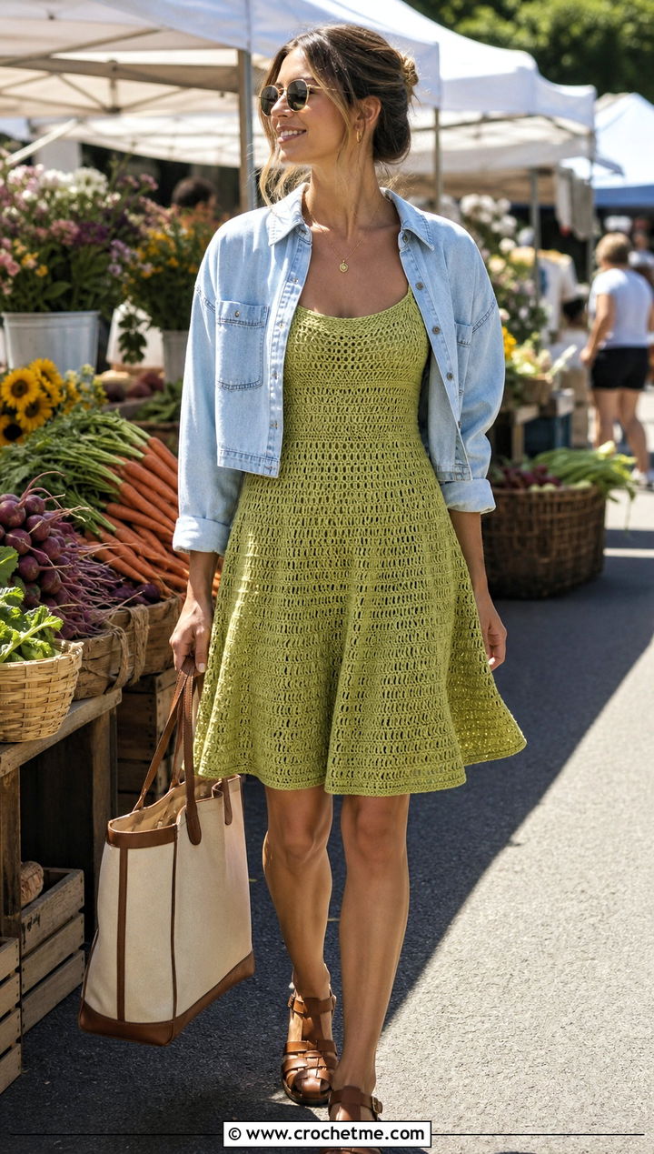Crochet Sundress With Fisherman Sandals - 35 cute crochet dress ideas