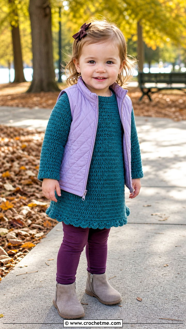 Crochet Sweater Dress With Leggings And Boots - 15 5T Crochet Dress outfit ideas
