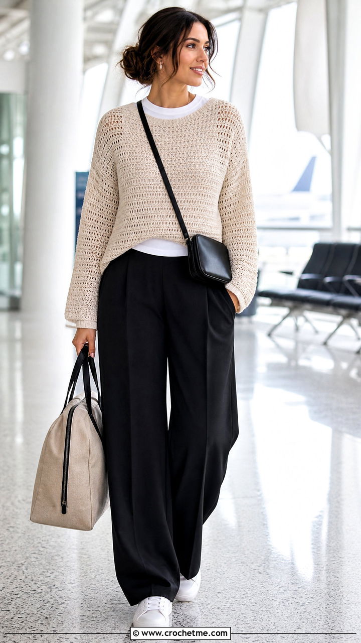 Crochet Sweater Travel Outfit - 35 crochet sweater outfit ideas