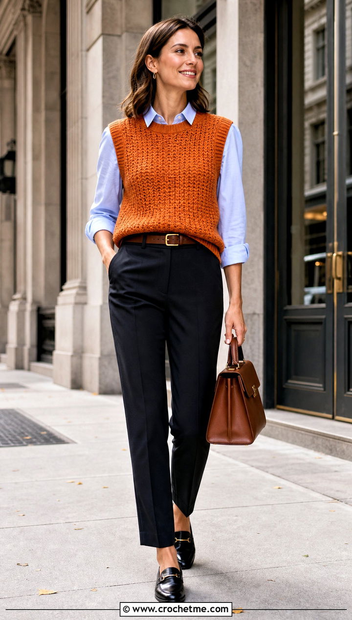 Crochet Sweater Vest With Button Down Shirt - 25 Small Crochet Projects Clothes and outfit ideas