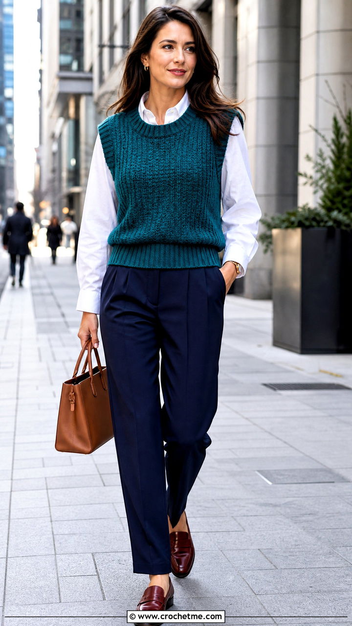 Crochet Sweater Vest With Button Down Shirt - 35 crochet winter clothes and outfit ideas