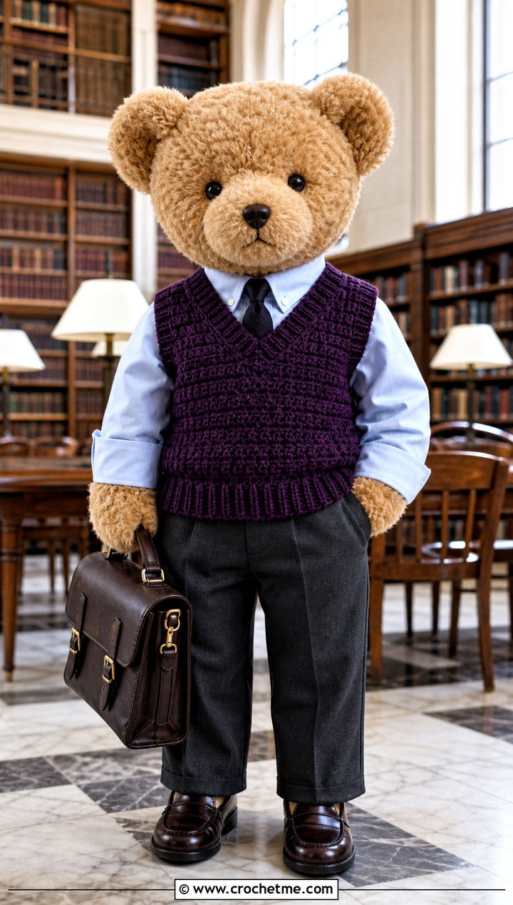 Crochet Sweater Vest With Shirt And Trousers - 35 crochet teddy clothes and outfit ideas