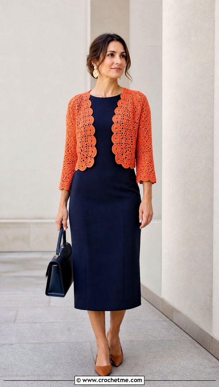 Crochet Thread Bolero With Column Dress - 30 crochet thread clothes and outfit ideas