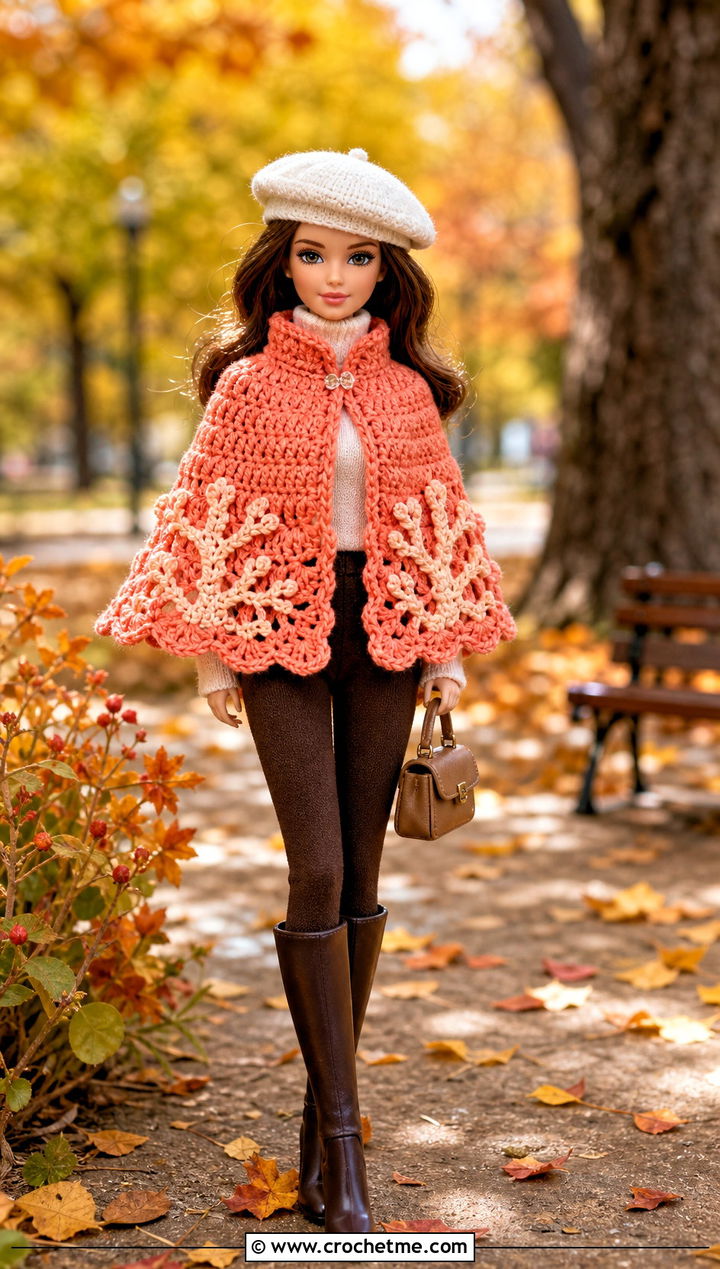 Crochet Tiny Doll Cape With Leggings - 20 Crochet Tiny Doll Clothes and outfit ideas