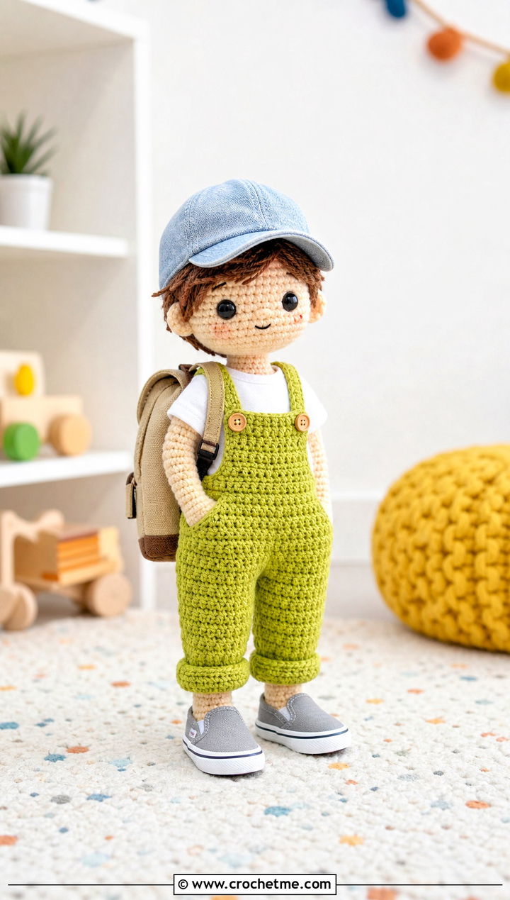 Crochet Tiny Doll Overalls With T Shirt - 20 Crochet Tiny Doll Clothes and outfit ideas
