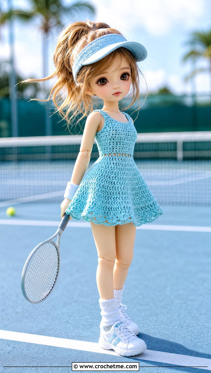 Crochet Tiny Doll Tennis Dress Outfit - 20 Crochet Tiny Doll Clothes and outfit ideas