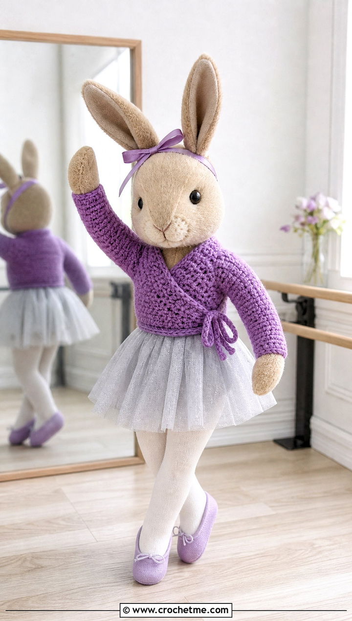 Crochet Toy Ballet Wrap With Tulle Skirt - 25 Crochet Toy Clothes and outfit ideas