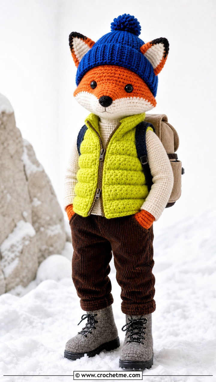 Crochet Toy Puffer Vest With Thermal Top - 25 Crochet Toy Clothes and outfit ideas