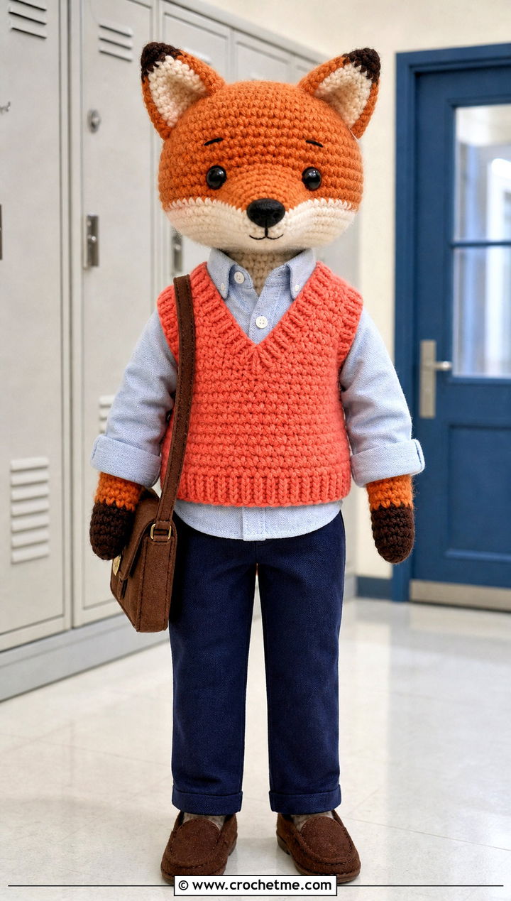 Crochet Toy Sweater Vest With Button Down Shirt - 25 Crochet Toy Clothes and outfit ideas