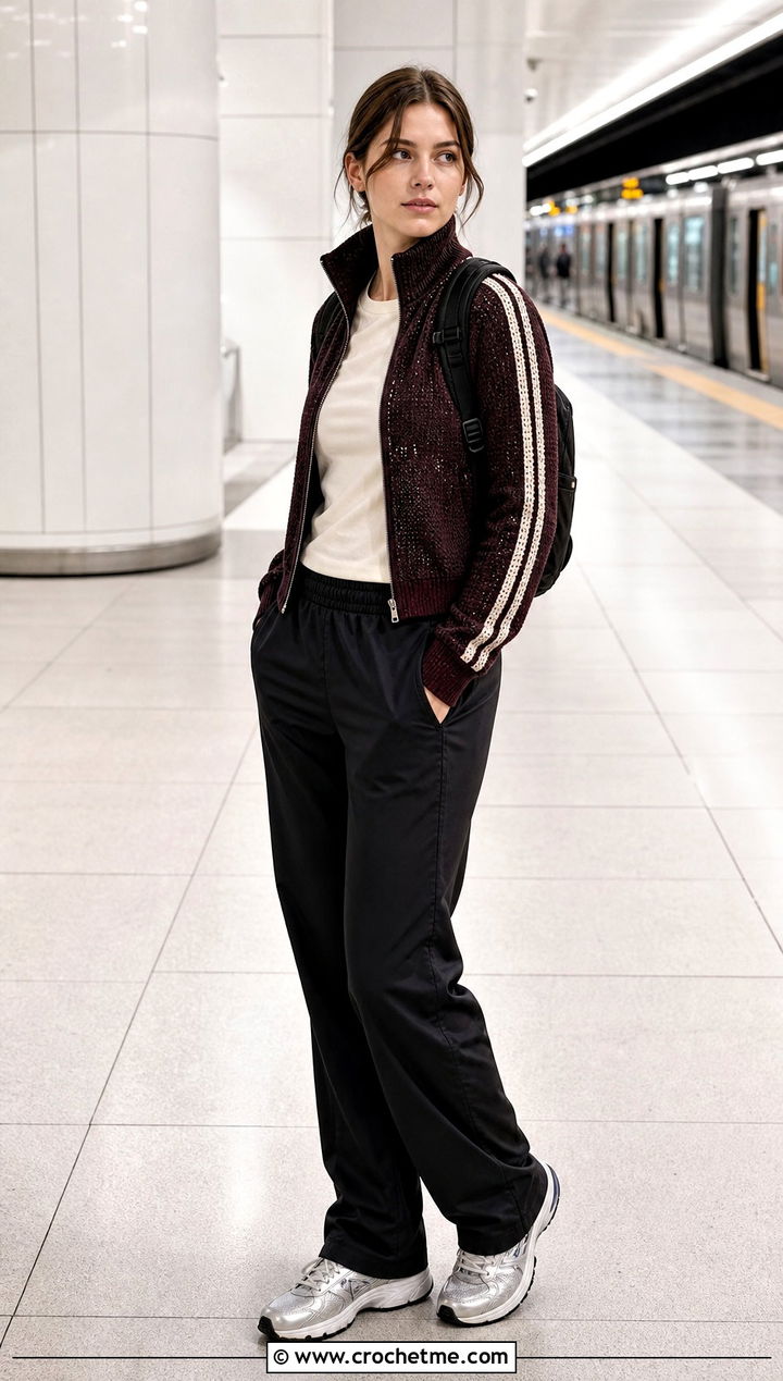 Crochet Track Jacket With Track Pants - 25 crochet workout clothes and outfit ideas