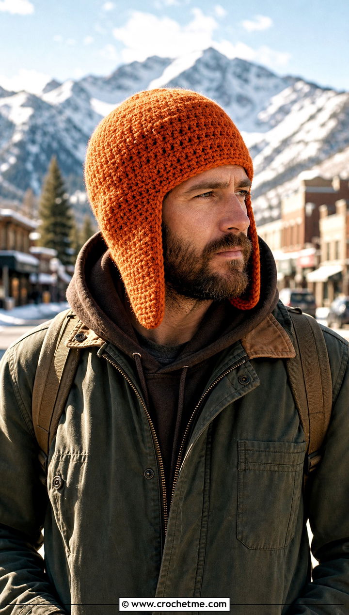 Crochet Trapper Hat With Utility Layers - 15 Unique Crochet Men Hat outfit ideas