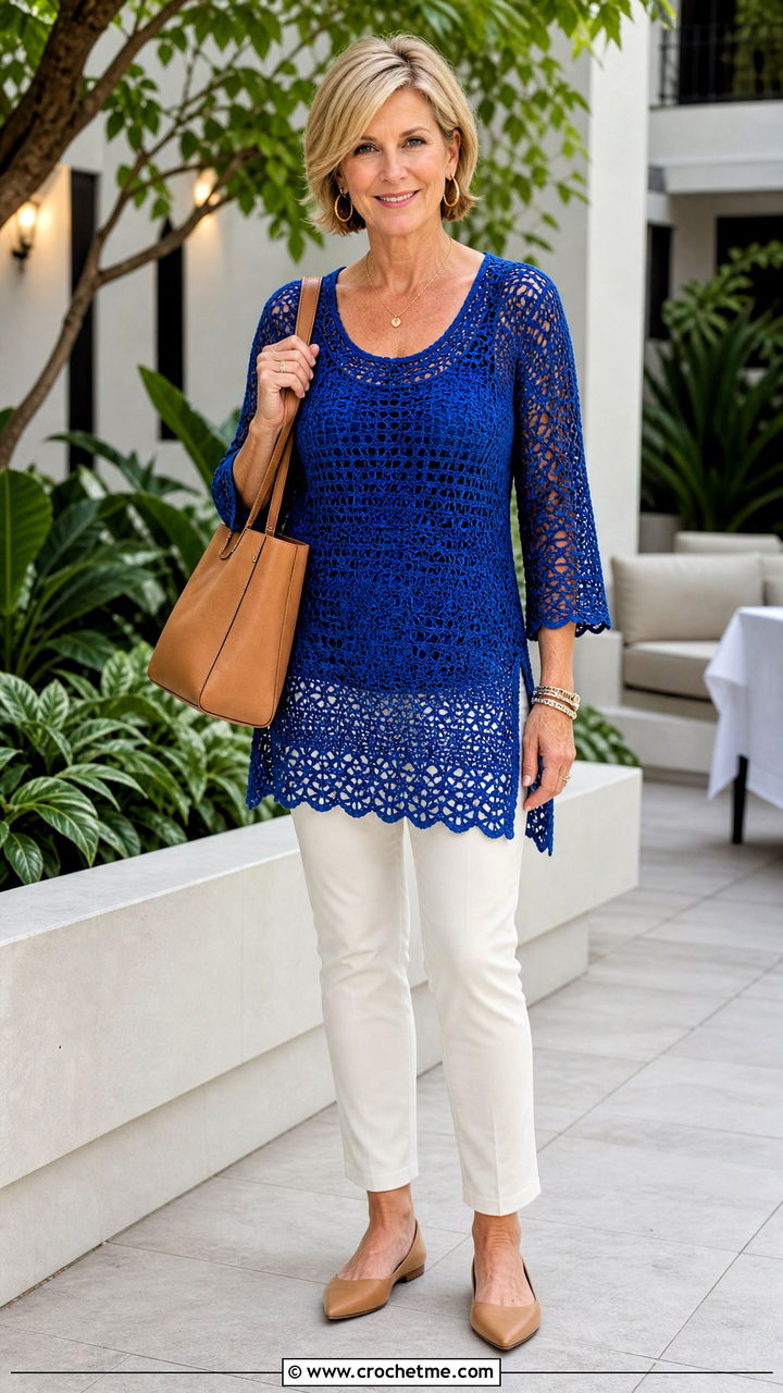Crochet Tunic With Slim Pants - 35 crochet projects clothes and outfit ideas