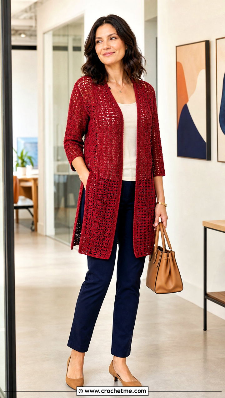 Crochet Tunic With Slim Straight Pants - 35 diy crochet clothes and outfit ideas