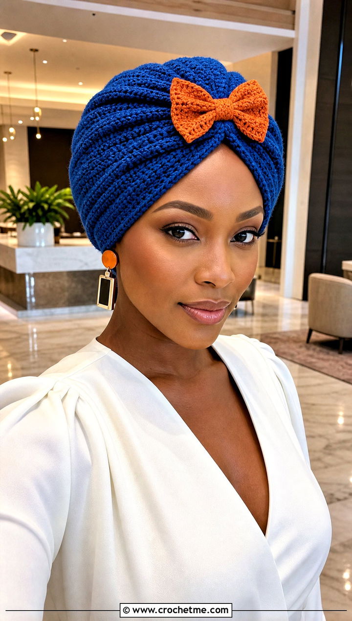Crochet Turban Hat With Bow And Jumpsuit - 20 Crochet Hat With Bow outfit ideas