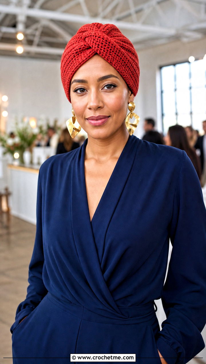 Crochet Turban Hat With Jumpsuit - 35 one piece crochet hat outfit ideas