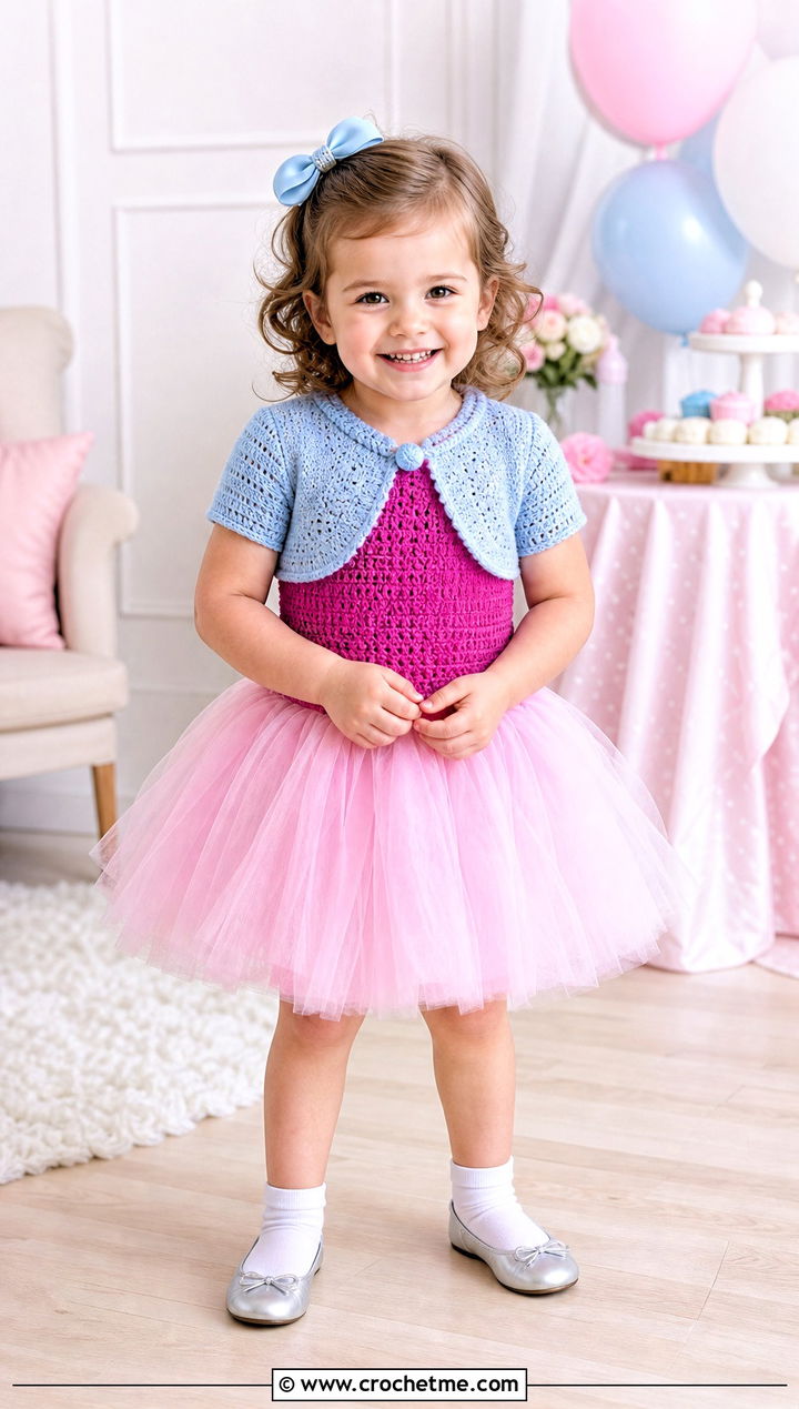 Crochet Tutu Dress With Bolero And Flats - 15 5T Crochet Dress outfit ideas