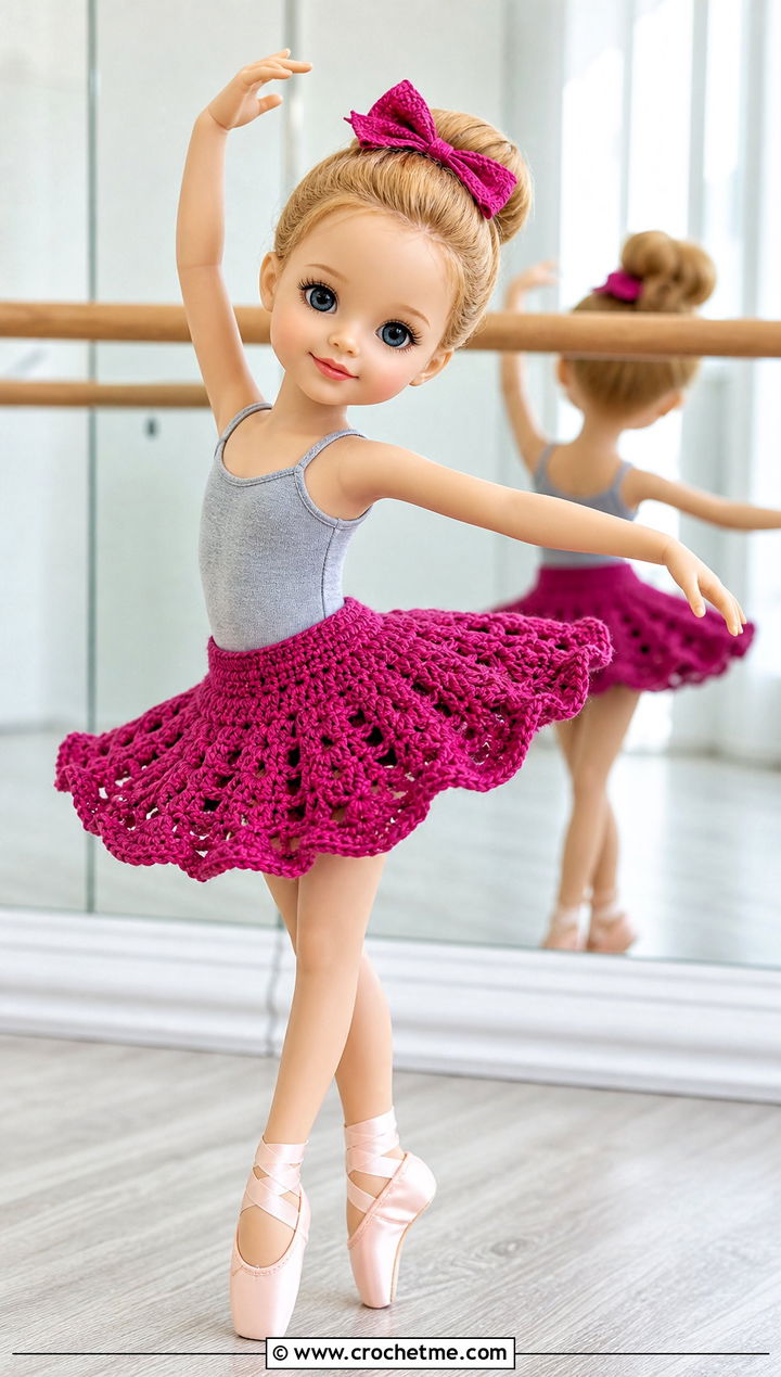 Crochet Tutu Skirt With Ballet Leotard - 25 Crochet Small Doll Clothes and outfit ideas