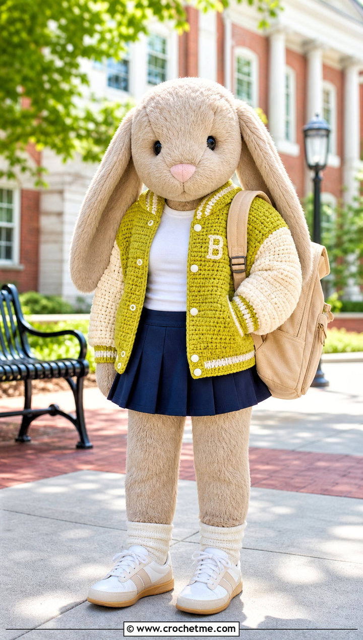 Crochet Varsity Jacket With Tennis Skirt - 35 crochet jellycat clothes and outfit ideas