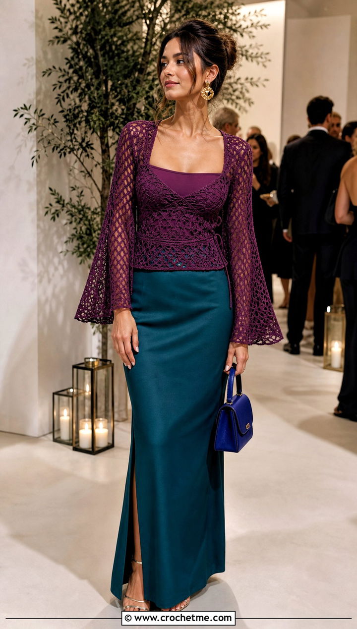 Crochet Vera Top With Column Maxi Skirt - 35 crochet vera top outfit ideas