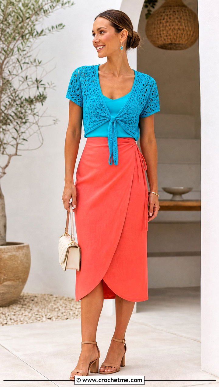 Crochet Vera Top With Wrap Skirt - 35 crochet vera top outfit ideas