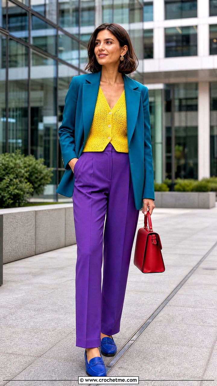 Crochet Vest With A Blazer - 35 crochet vest outfit ideas