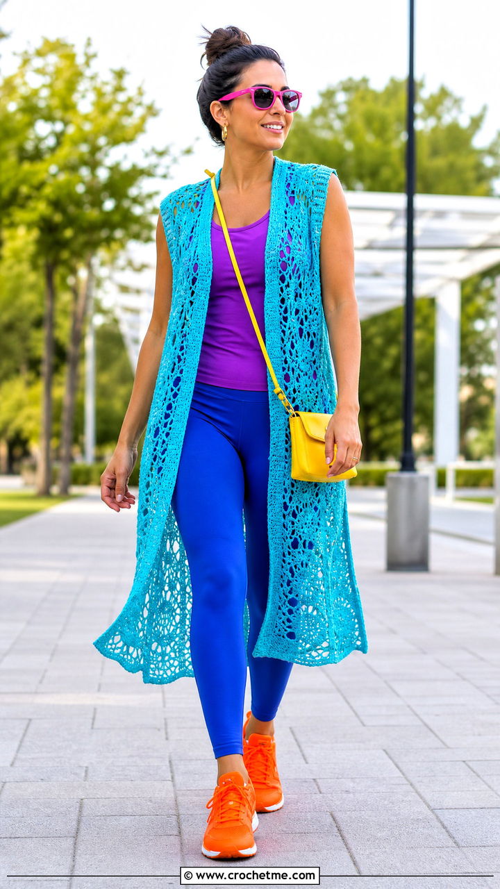 Crochet Vest With Leggings - 35 crochet vest outfit ideas