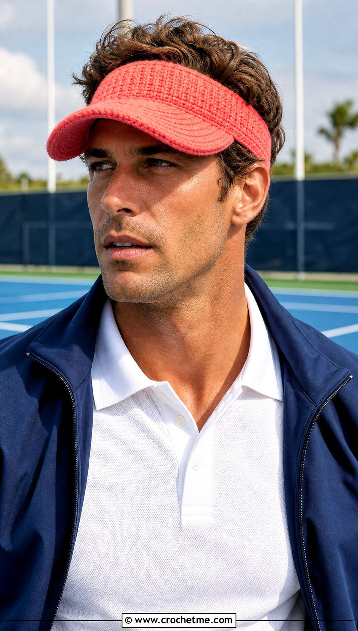 Crochet Visor Cap With Tennis Outfit - 30 male crochet hat outfit ideas