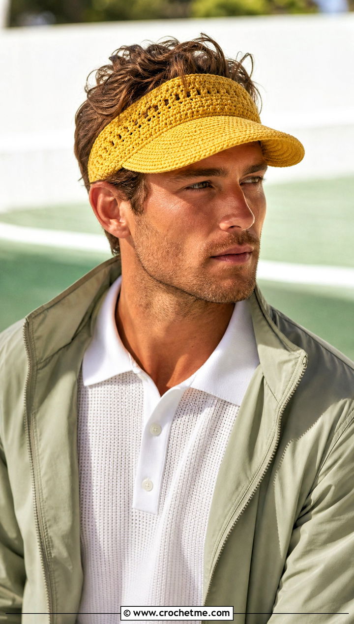 Crochet Visor Hat With Tennis Outfit - 30 men crochet hat outfit ideas