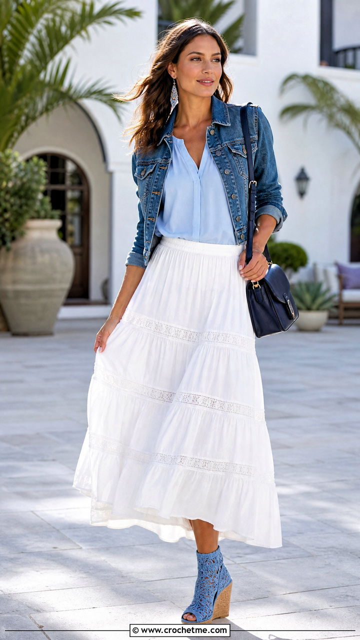 Crochet Wedge Boots With Maxi Skirt - 35 crochet boots outfit ideas