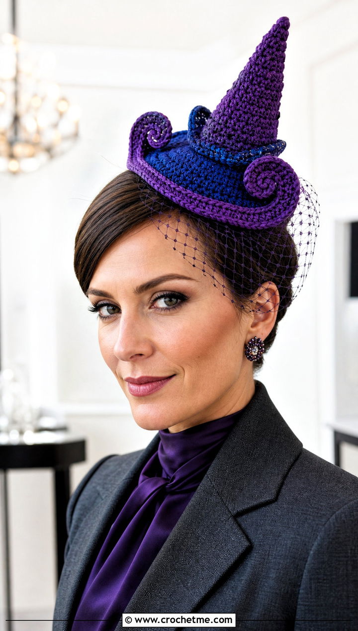 Crochet Witch Fascinator With Pantsuit - 30 crochet witch costume outfit ideas