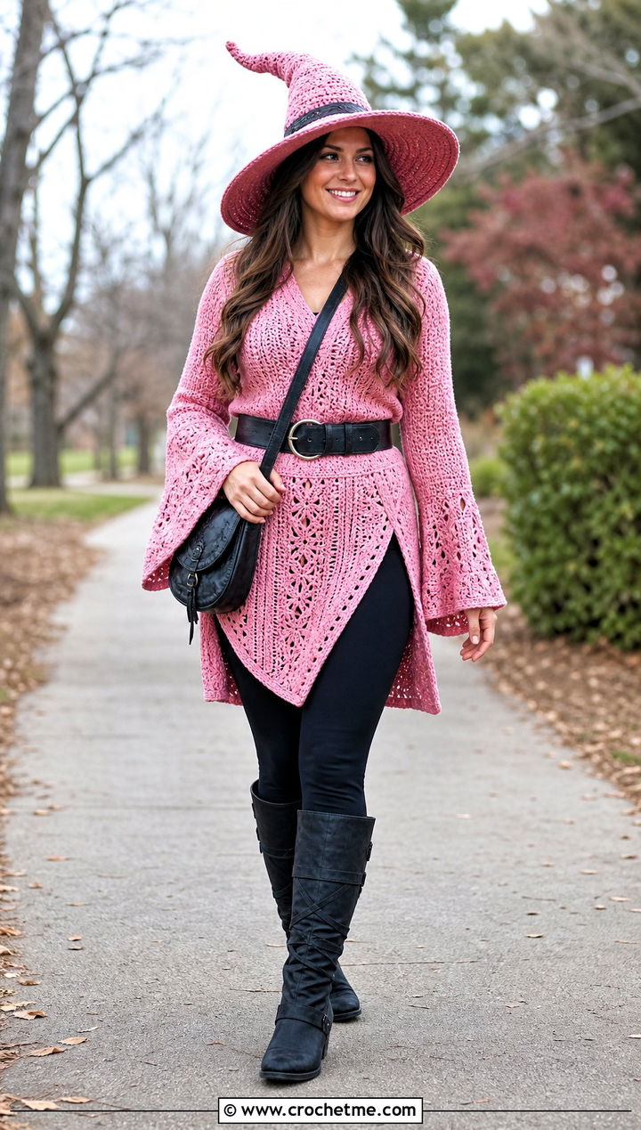 Crochet Witch Tunic With Leggings - 30 crochet witch costume outfit ideas