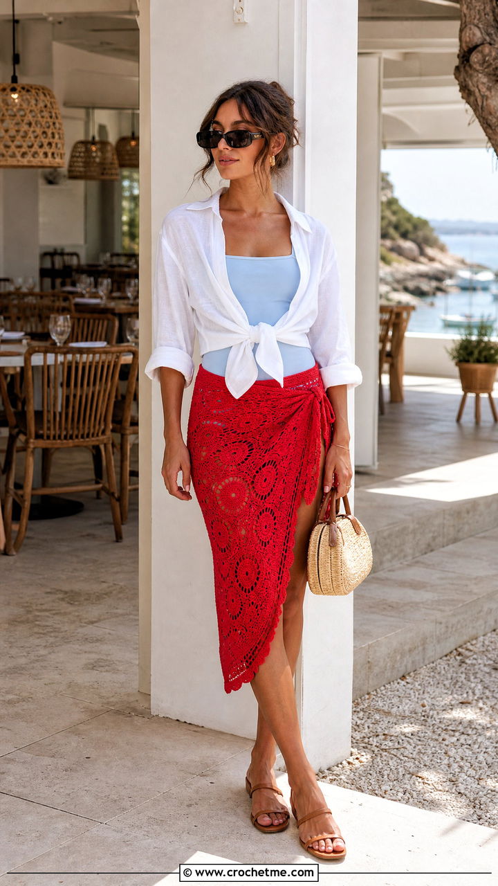 Crochet Wrap Skirt Beach Outfit - 35 crochet beach outfit ideas