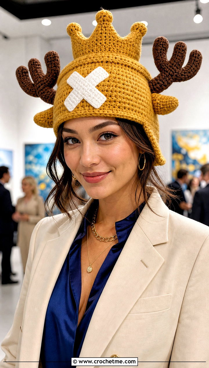 Crowned Chopper Crochet Hat With Tailored Shorts - 25 chopper crochet hat outfit ideas