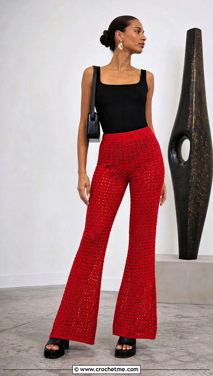 Custom Crochet Pants With Fitted Bodysuit - 20 Custom Crochet Clothes and outfit ideas