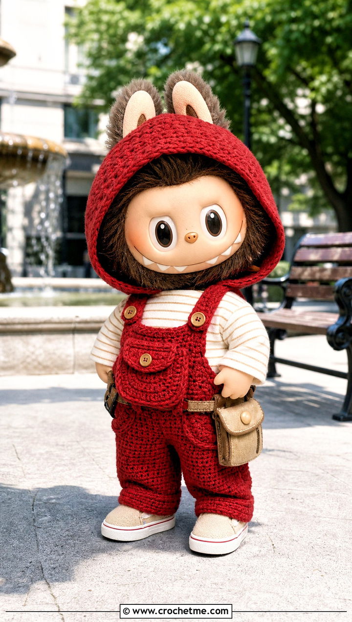 DWAEKKI Crochet Hooded Overalls Outfit - 35 skzoo crochet outfits ideas