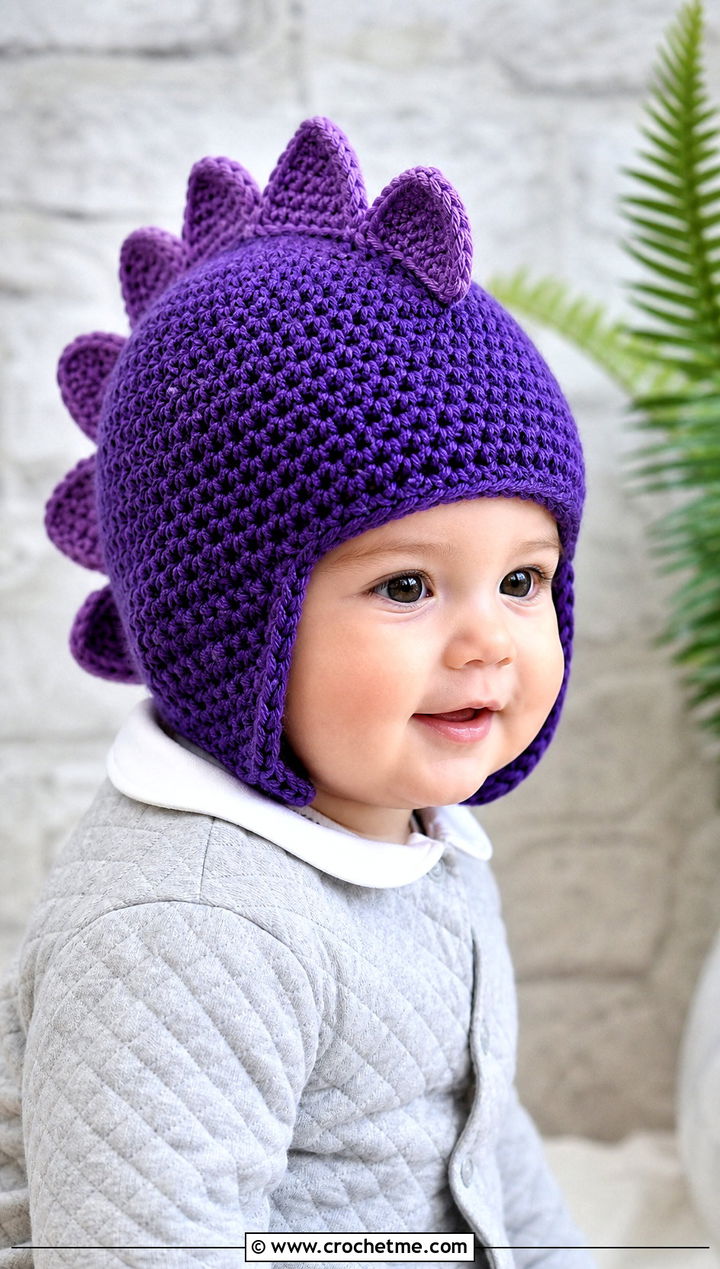 Dinosaur Photo Prop Crochet Hat With Quilted Playsuit - 15 Photo Prop Crochet Hat outfit ideas