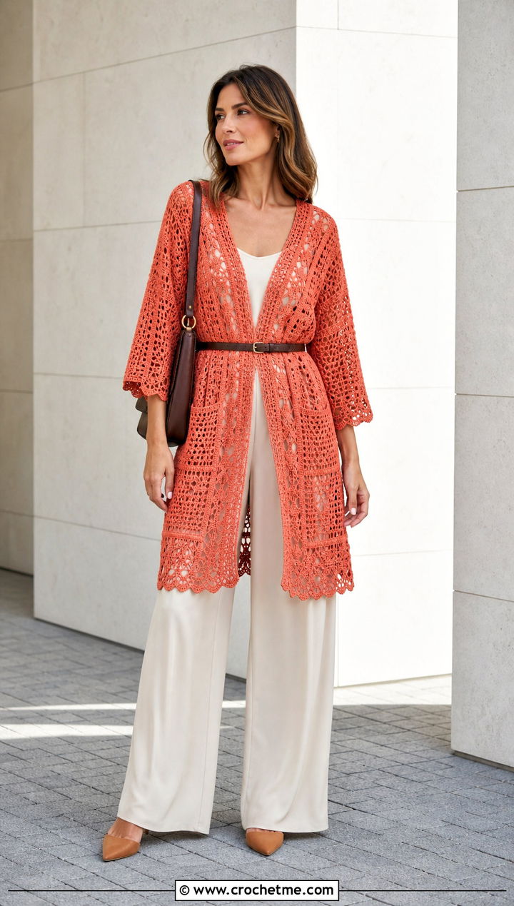 Dior Crochet Tunic Dress Over Wide Leg Trousers - 20 dior crochet dress outfit ideas