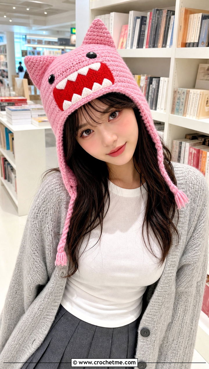 Domo Kun Crochet Cat Ear Hat With Cardigan And Mini Skirt - 25 Domo Kun Crochet Hat outfit ideas