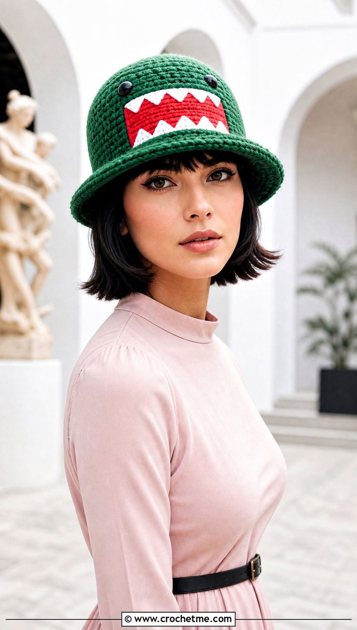 Domo Kun Crochet Cloche Hat With Midi Dress - 25 Domo Kun Crochet Hat outfit ideas