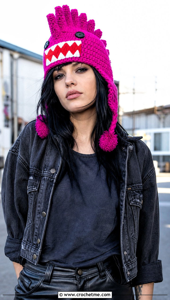 Domo Kun Crochet Mohawk Hat With Band Tee - 25 Domo Kun Crochet Hat outfit ideas