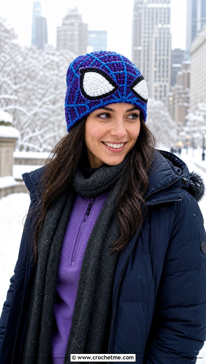 Double Layer Mayday Crochet Beanie With Winter Puffer - 30 mayday crochet beanie outfit ideas
