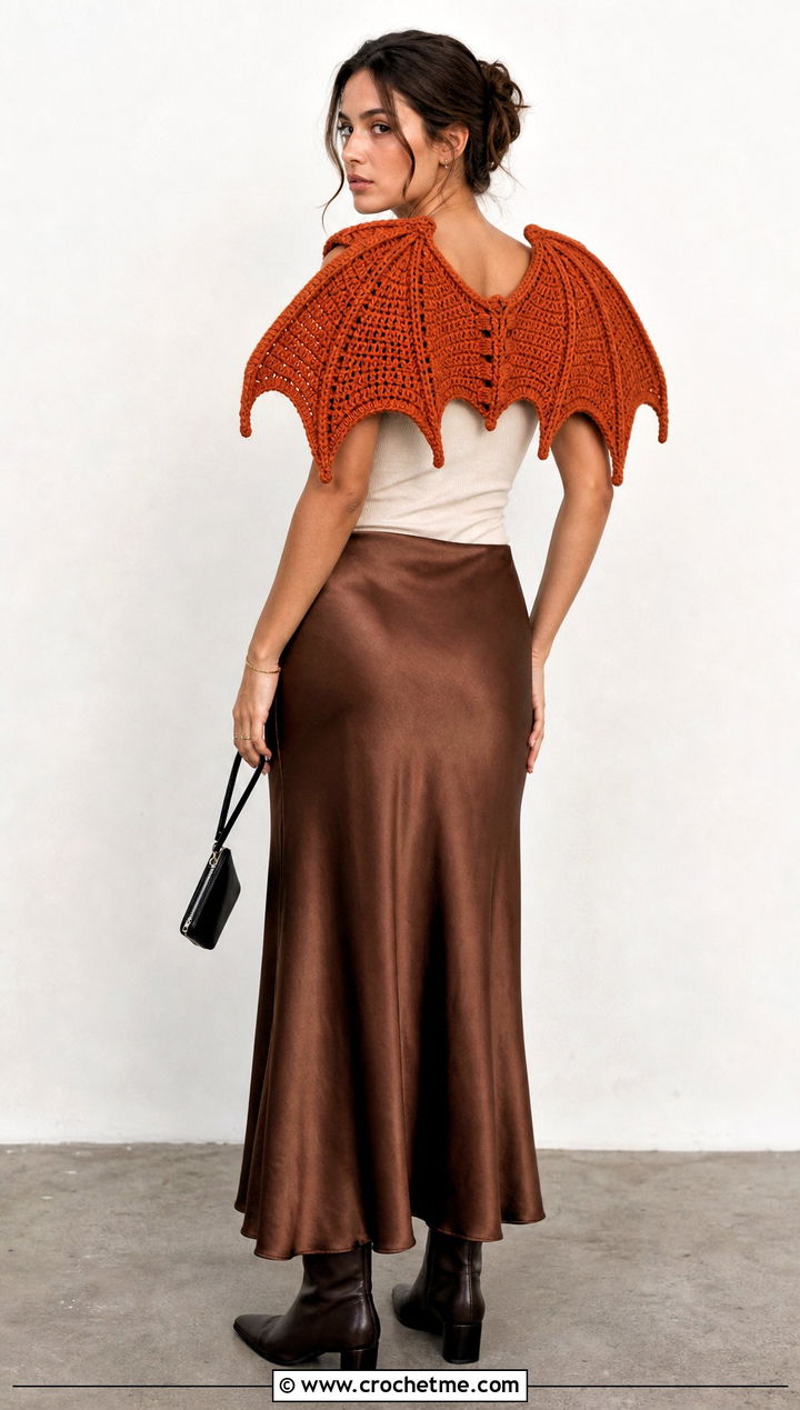Dragon Wing Crochet Bolero With Slip Skirt - 35 fantasy crochet clothes and outfit ideas