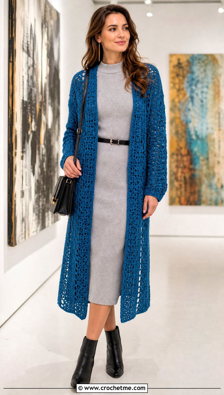 Duster Top Down Crochet Raglan Cardigan With Knit Dress - 25 top down crochet raglan cardigan outfit ideas